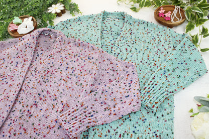 Carly Confetti Dot Cardigan - Lavender