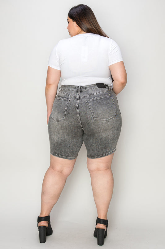 Judy Blue Full Size High Waist Washed Denim Shorts