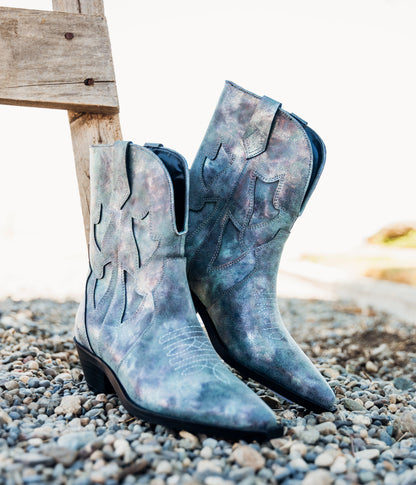 Jersey Metallic Boot in Blue