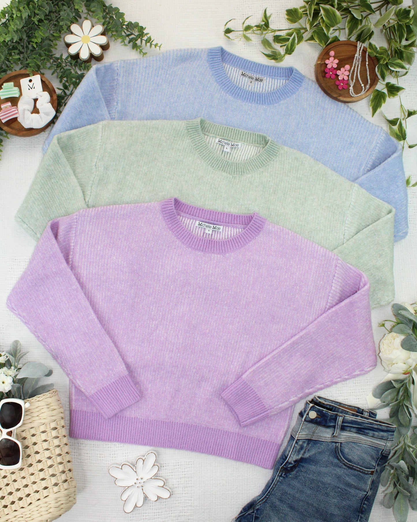 Josie Cozy Crew Sweater - Lavender