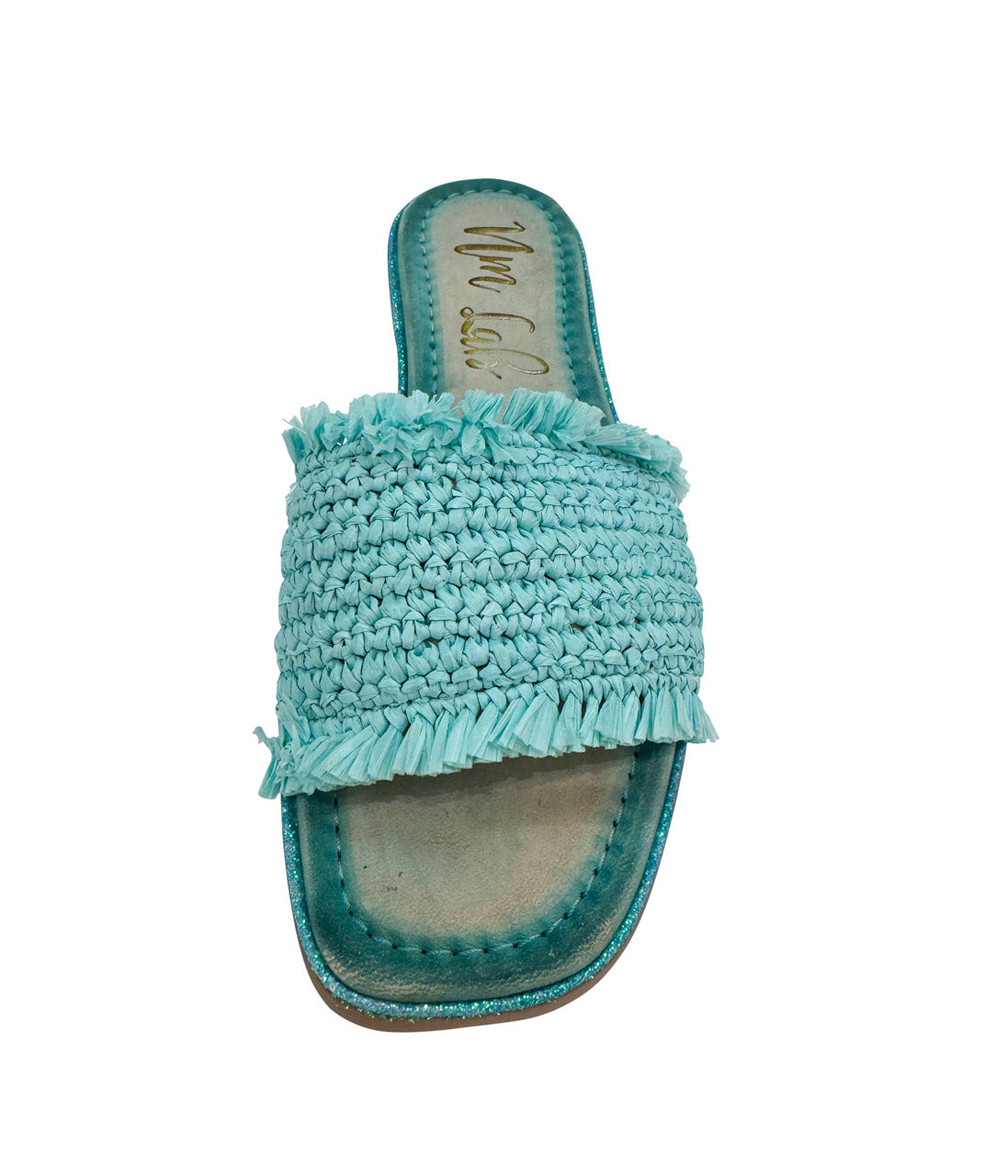Juana Woven Sandals in Aqua Blue
