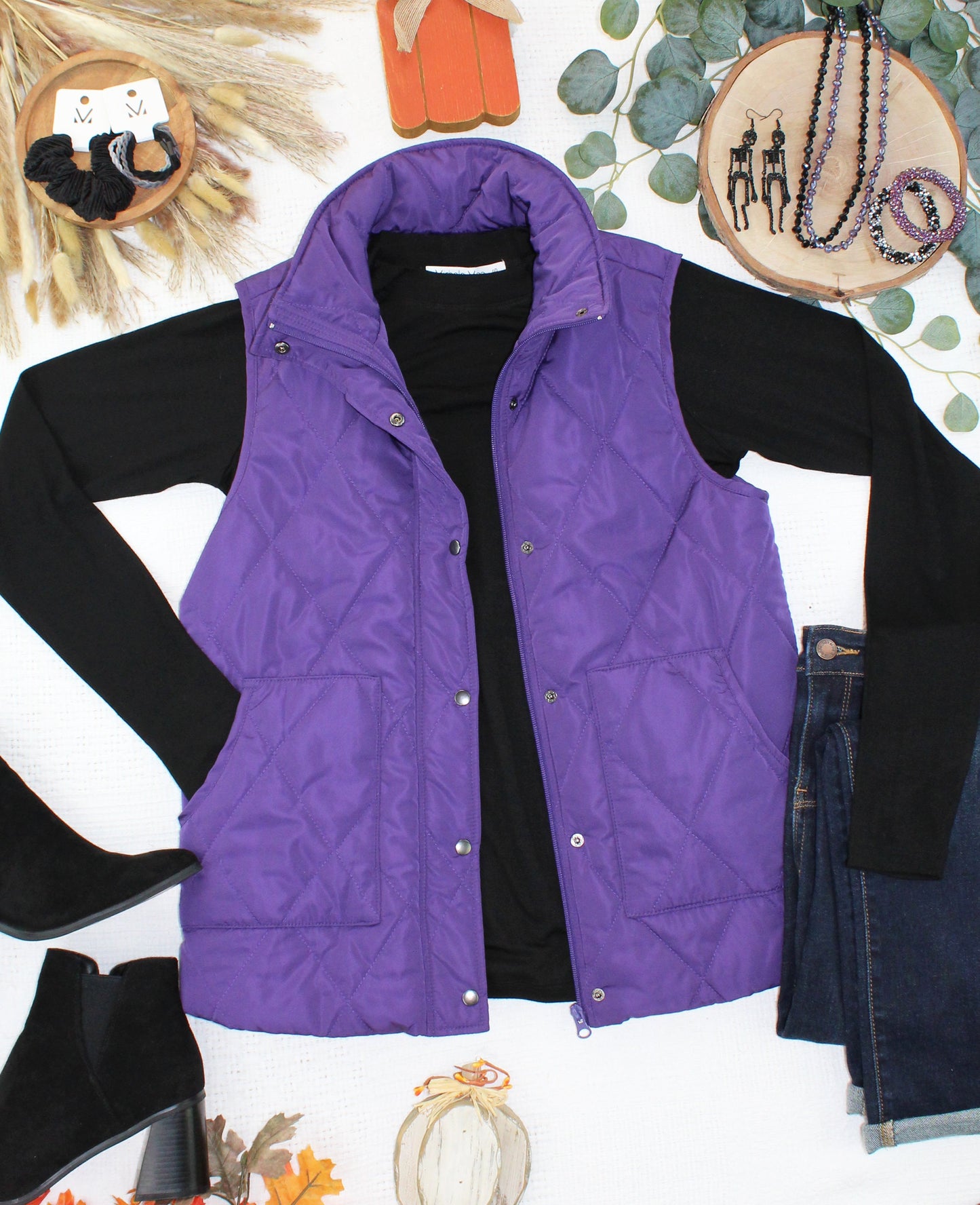 Remy Zip Up Vest - Purple