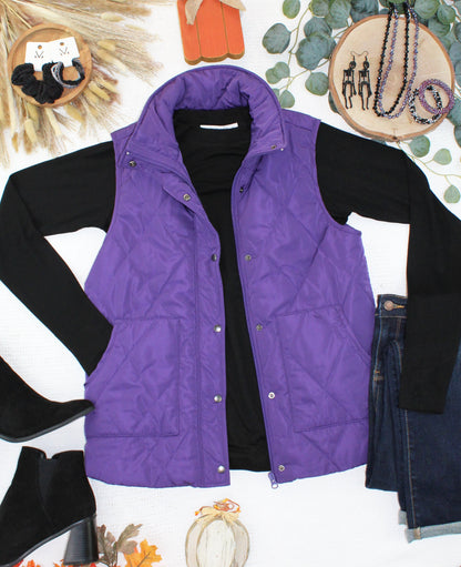 Remy Zip Up Vest - Purple