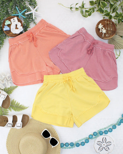 French Terry Stevie Shorts - Spring Peach