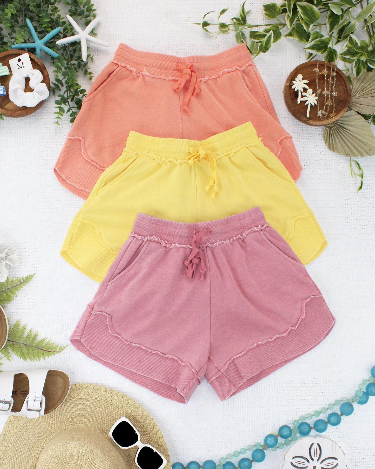 French Terry Stevie Shorts - Spring Peach