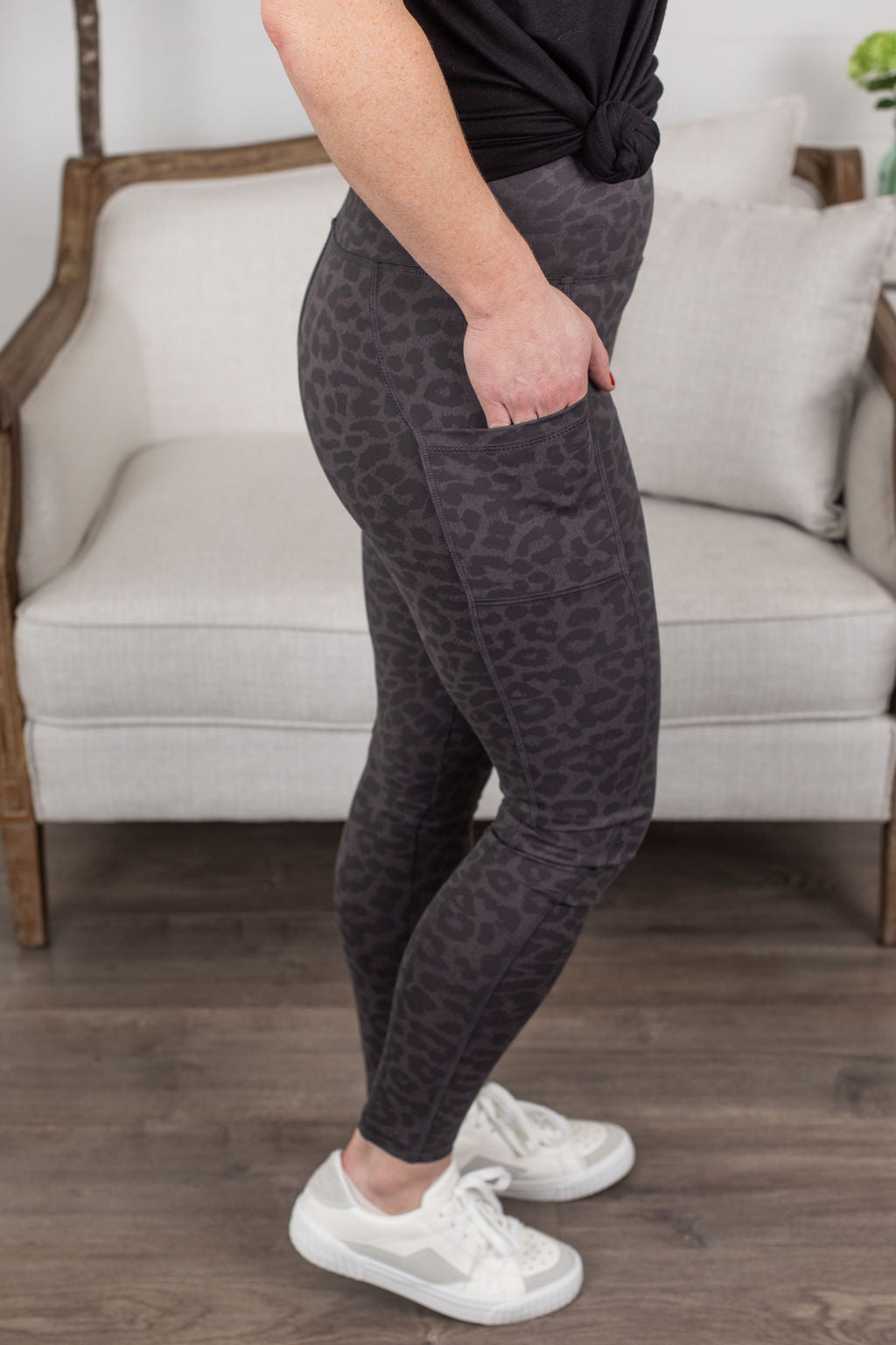 Athleisure Leggings - Charcoal Leopard – The Wild Fern Boutique