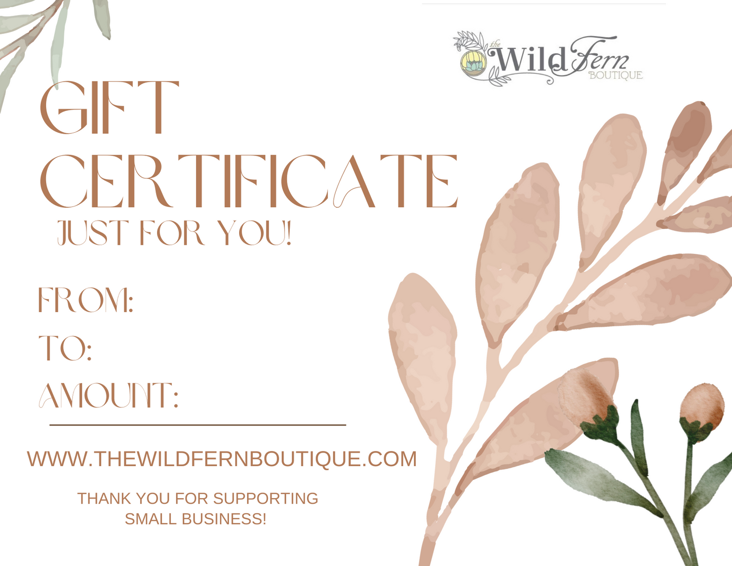 THE WILD FERN GIFT CARD