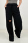 Zenana Distressed Knee French Terry Sweats With Pockets - 5 new Colors