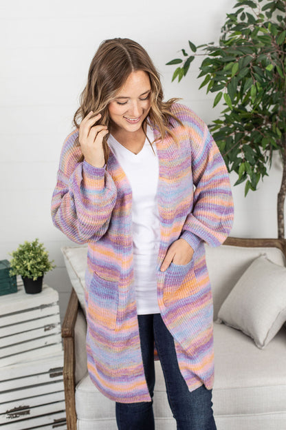 PREBOOK Long Cardigan - Stripe Mix