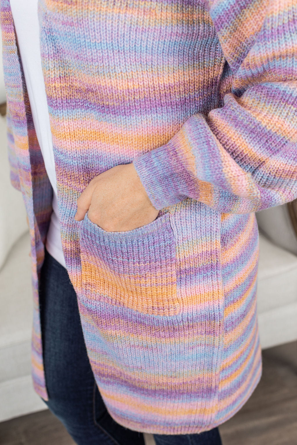 PREBOOK Long Cardigan - Stripe Mix