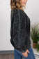 Vintage Wash Ribbed Pullover - Black