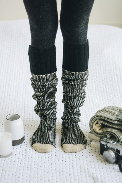 Knitted Lounge Socks In Black