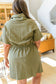 Darla Button Up Collared Dress in Olive