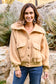 Don't Stress Oversized Collar Sherpa Jacket In Taupe