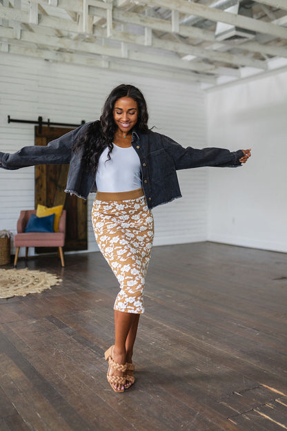 Kiss From a Rose Knit Pencil Skirt