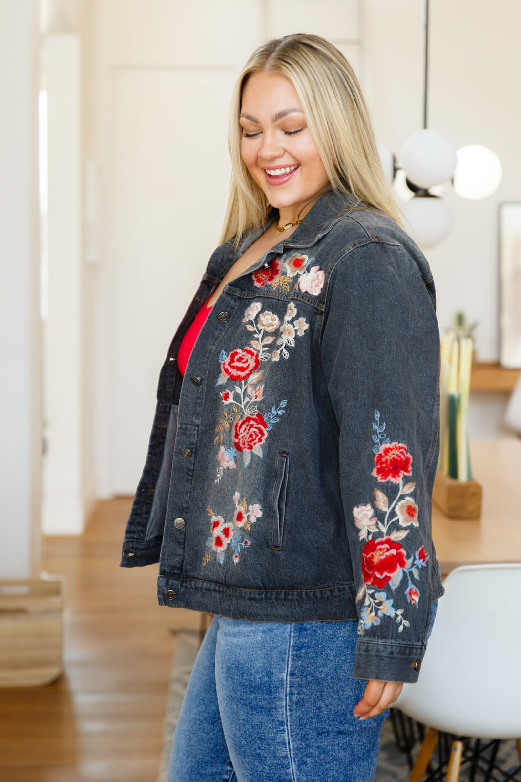 Lovely Visions Flower Embroidered Jacket