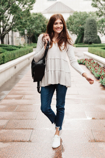 Nicely Done Tiered Top in Gray