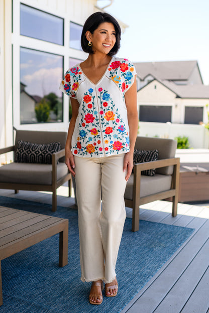 Rose Garden Embroidered Blouse