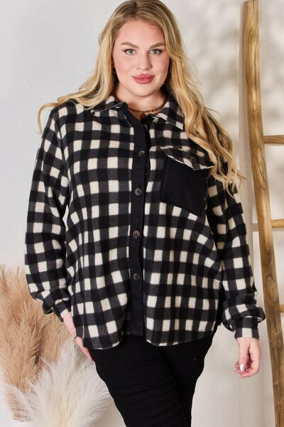 Hailey & Co Plaid Button Up Jacket