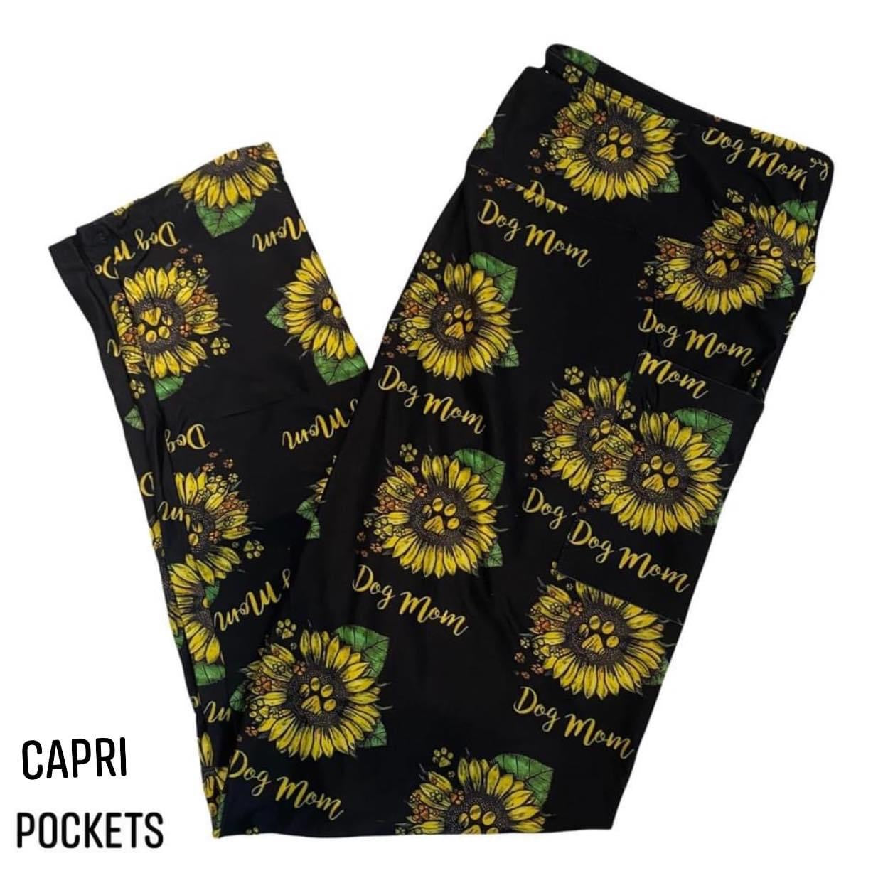 Sunflower Paw Leggings-Pockets