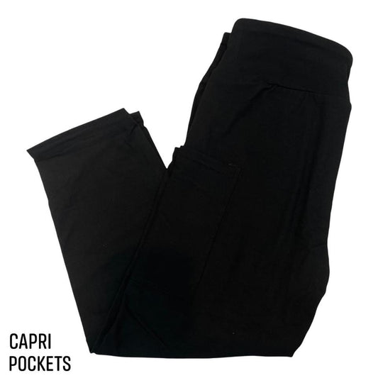 Solid Black Capri