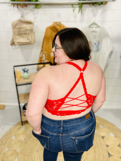 PREORDER: JULIETTE Lace Bralette in Red