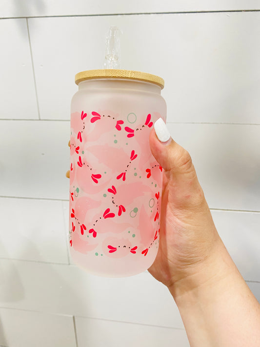 Axolotl Glass Bamboo Tumbler