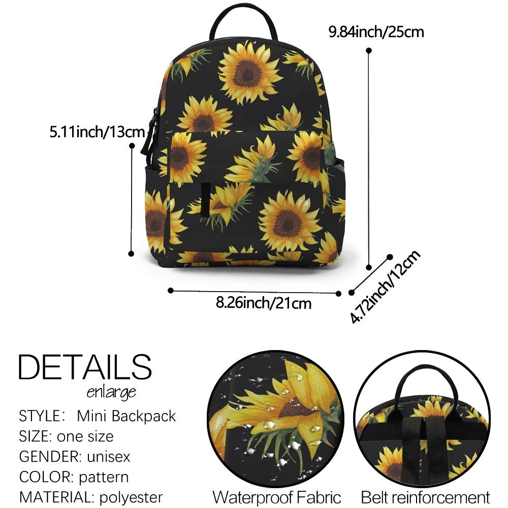 Mini Backpack - Sunflower with Stem
