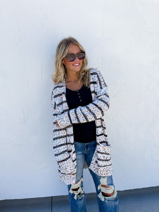 PREBOOK- STRIPE MILEY DOT CARDIGAN