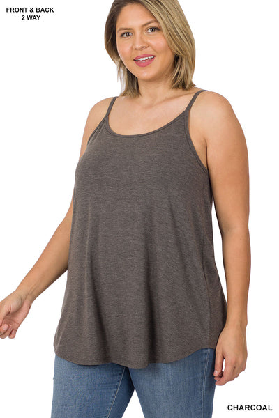 Everyday Reversible Cami in Charcoal Small and 3XL