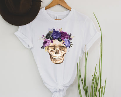 PURPLE Floral Skull